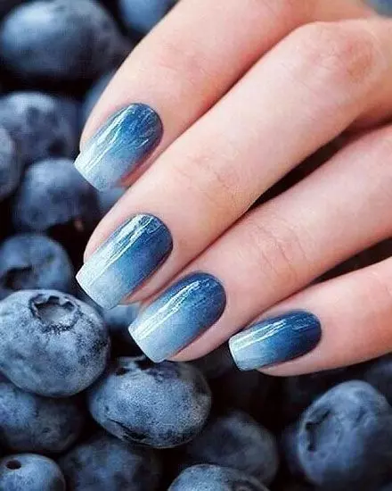 Marble Ombre Blue Nail