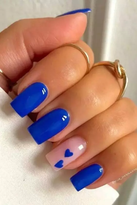 Bright Summer Blue Ombre Nail Polish Design