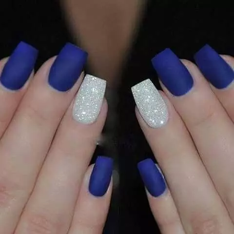 Silver & Blue Nail Polish